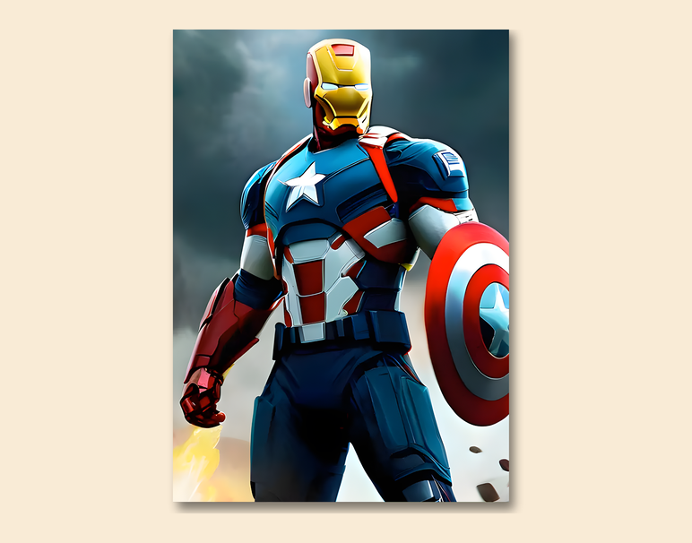 "Iron Captain Mode" -Shiny & Sturdy Metallic Poster Art That Pops & Sticks