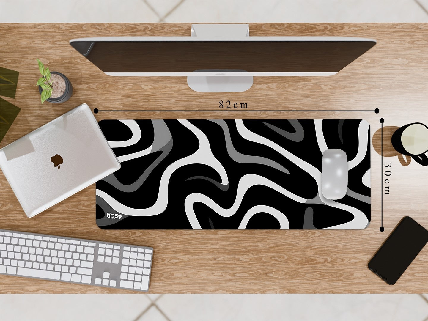"BLACK & WHITE ABSTRACT " Gaming Mousepad Elevate Your Gaming Experience