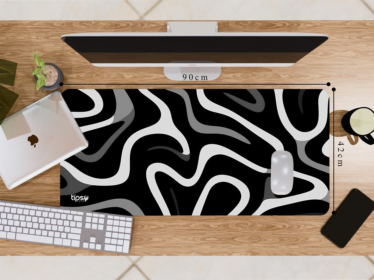 "BLACK & WHITE ABSTRACT " Gaming Mousepad Elevate Your Gaming Experience
