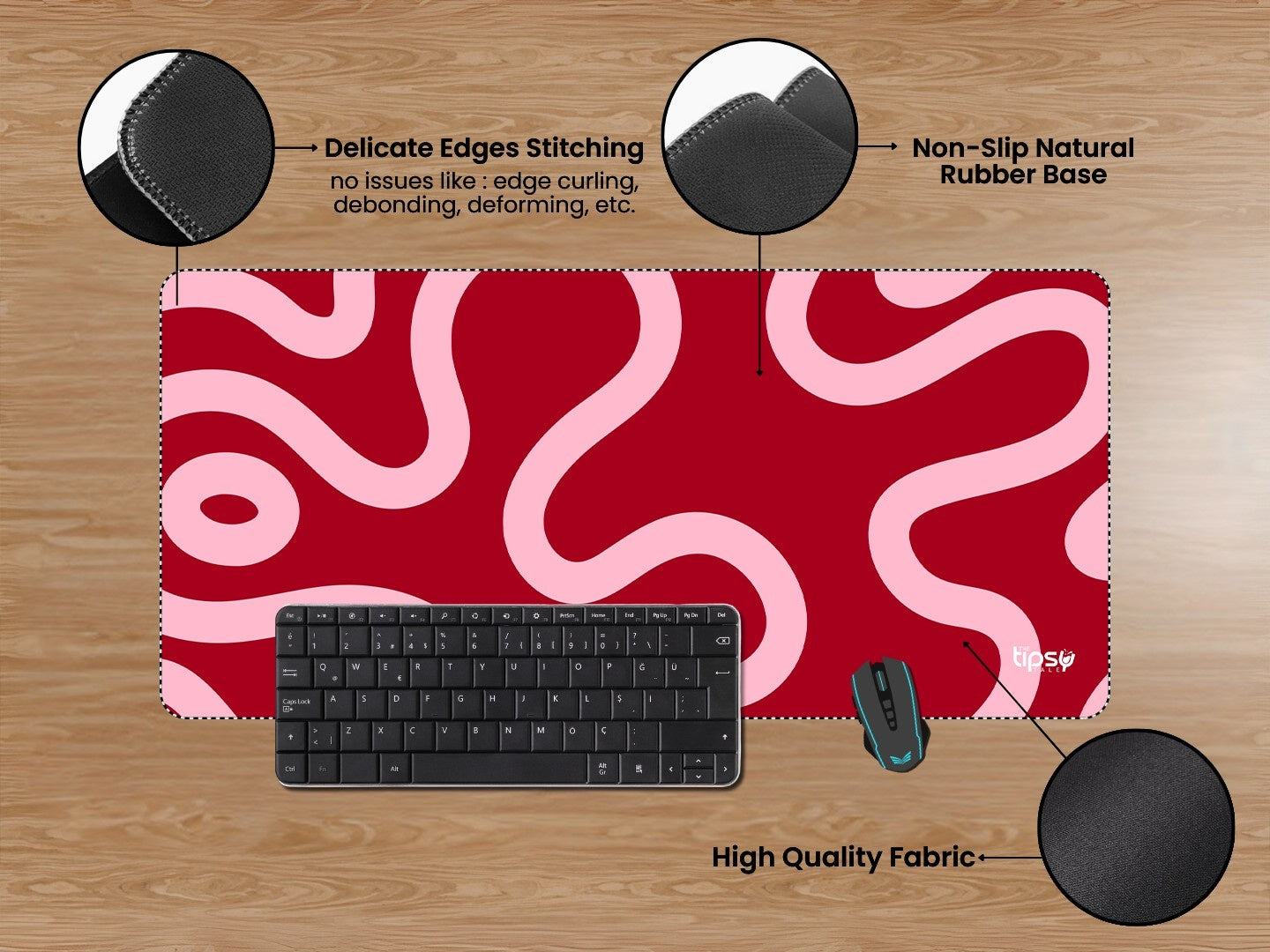 "RED ABSTRACT " Gaming Mousepad Elevate Your Gaming Experience