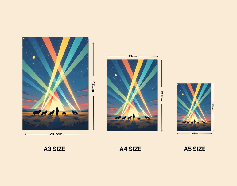 "Festival Light Beams" -Shiny & Sturdy Metallic Poster Art That Pops & Sticks