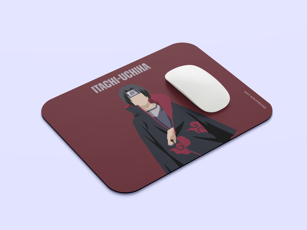 "ITACHI UCHIHA - MINIMAL ART" Mousepad Enhance Your Workspace with Style
