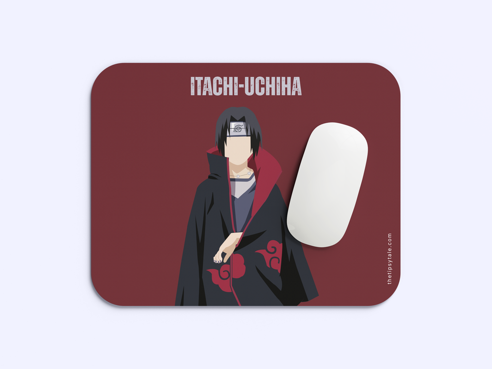 "ITACHI UCHIHA - MINIMAL ART" Mousepad Enhance Your Workspace with Style