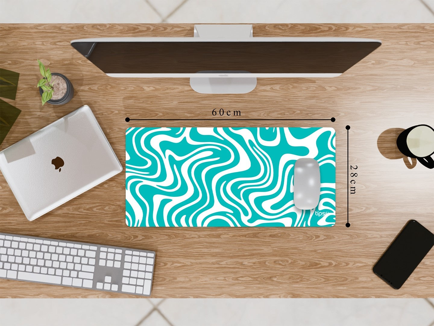 "SKY BLUE WAVE ABSTRACT" Gaming Mousepad Elevate Your Gaming Experience