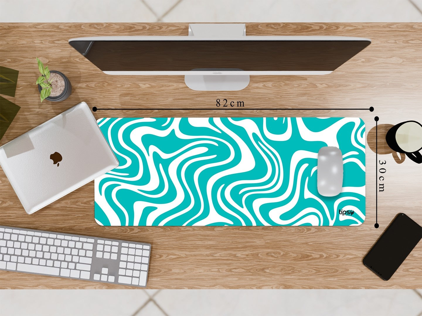 "SKY BLUE WAVE ABSTRACT" Gaming Mousepad Elevate Your Gaming Experience