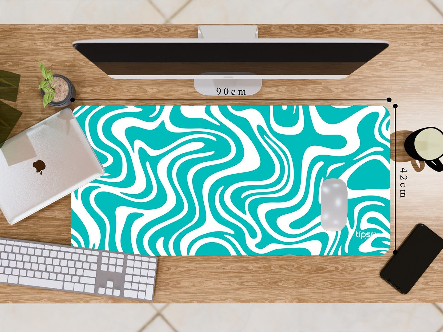 "SKY BLUE WAVE ABSTRACT" Gaming Mousepad Elevate Your Gaming Experience