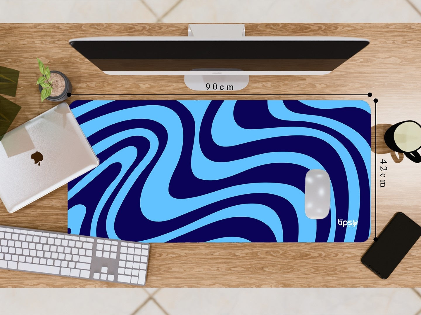 "DARK BLUE WAVE ABSTRACT" Gaming Mousepad Elevate Your Gaming Experience