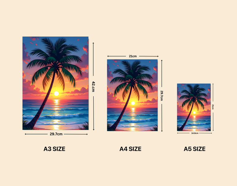 "Island Sunset Vibes" -Shiny & Sturdy Metallic Poster Art That Pops & Sticks