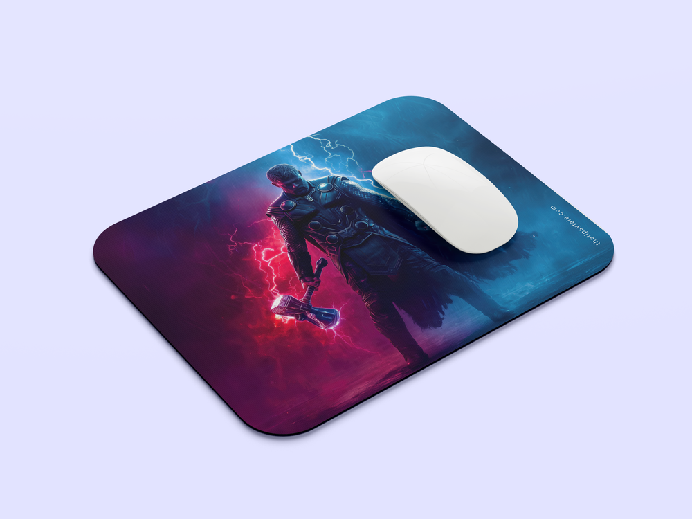 "THOR MJOLNIR MIGHTY STRIKE " Mousepad Enhance Your Workspace with Style