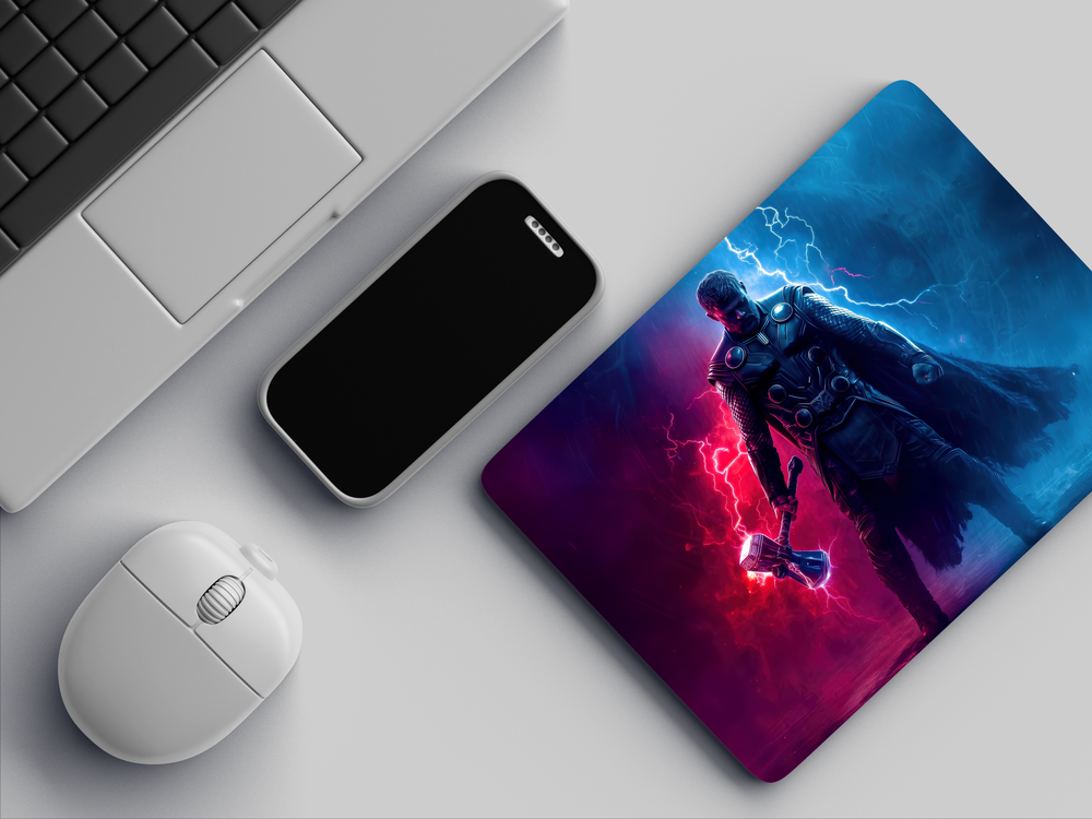 "THOR MJOLNIR MIGHTY STRIKE " Mousepad Enhance Your Workspace with Style