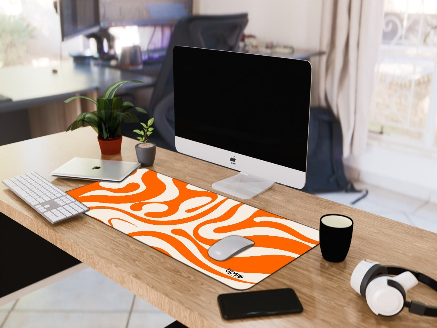 "ORANGE ABSTRACT" Gaming Mousepad Elevate Your Gaming Experience
