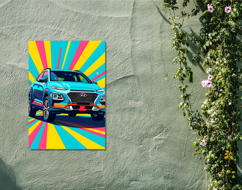 "Pop Car Energy" -Shiny & Sturdy Metallic Poster Art That Pops & Sticks