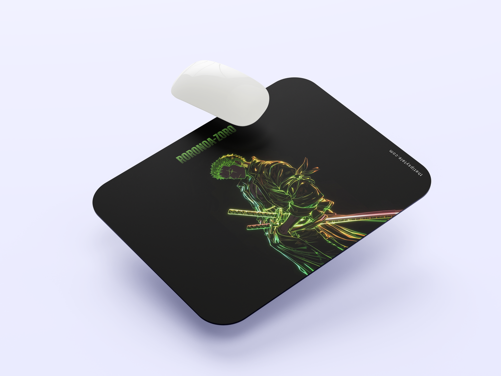 "RORONOA ZORO NEON" Mousepad Enhance Your Workspace with Style