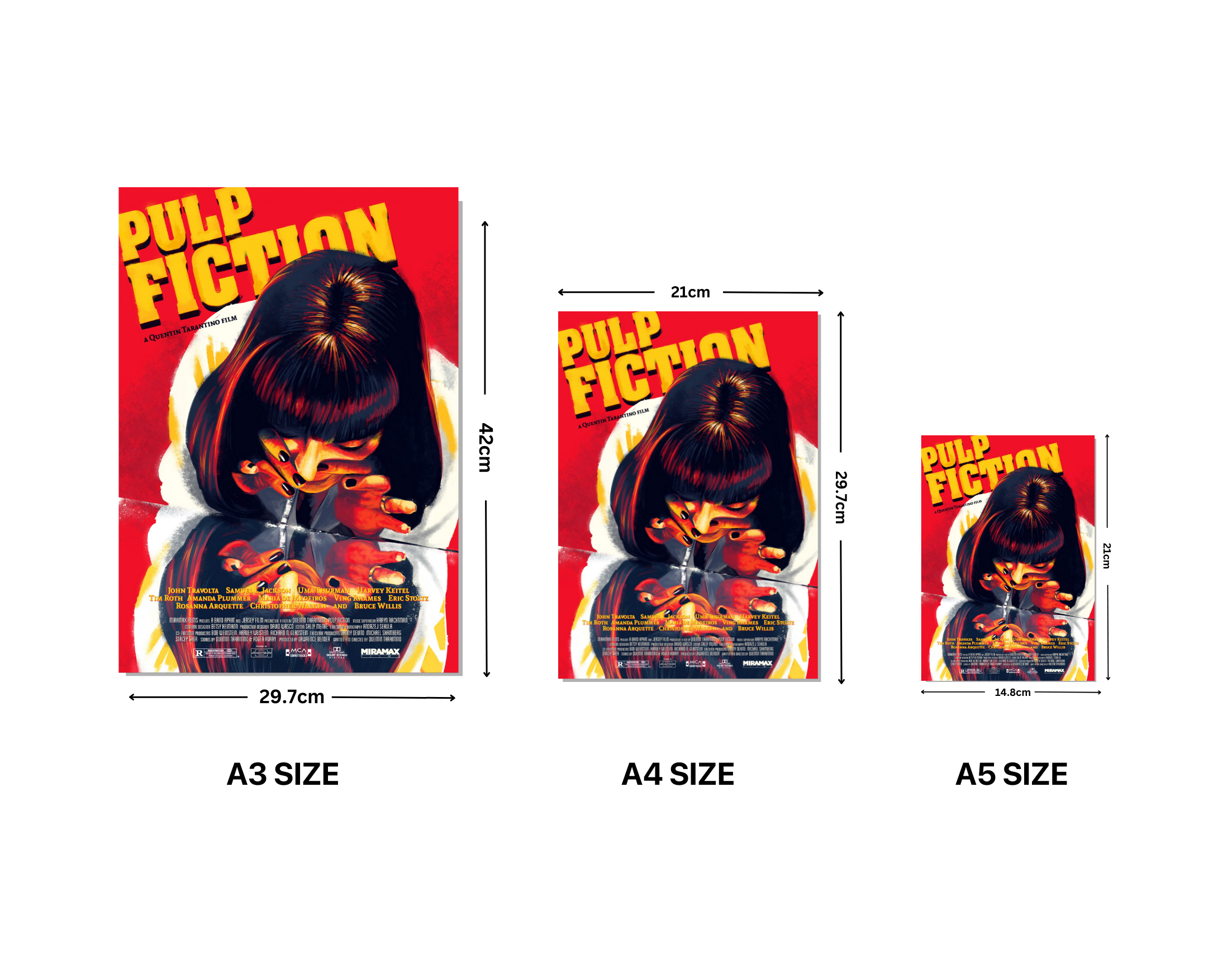 "PULP FICTION:MIA WALLACE-PULP FICTION"- Shiny & Sturdy Metallic Poster  Art That Pops & Sticks (Literally!)