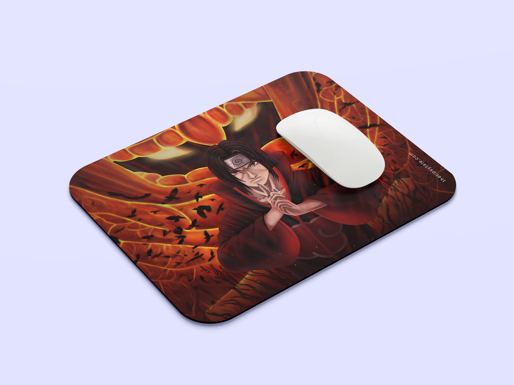 "ITACHI UCHIHA THE VILLAN WHO WAS ALWAYS THE HERO" Mousepad Enhance Your Workspace with Style