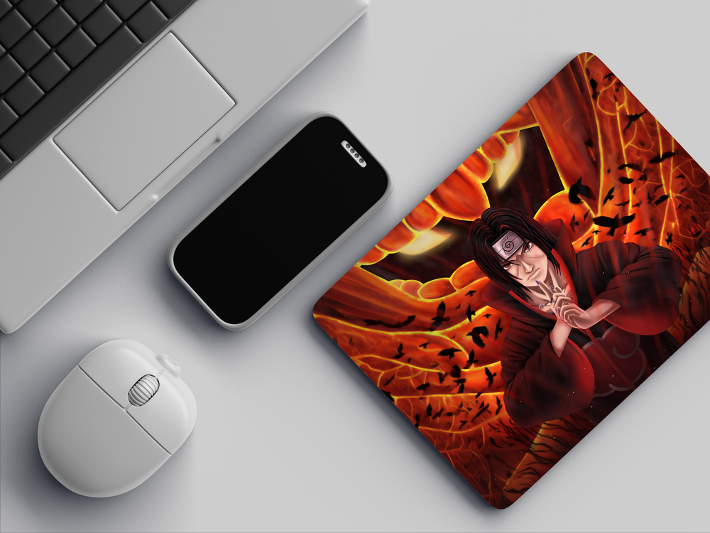 "ITACHI UCHIHA THE VILLAN WHO WAS ALWAYS THE HERO" Mousepad Enhance Your Workspace with Style