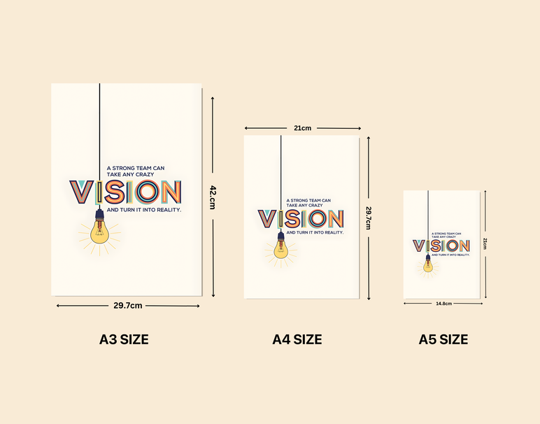 "Vision Creates Reality" -Shiny & Sturdy Metallic Poster Art That Pops & Sticks