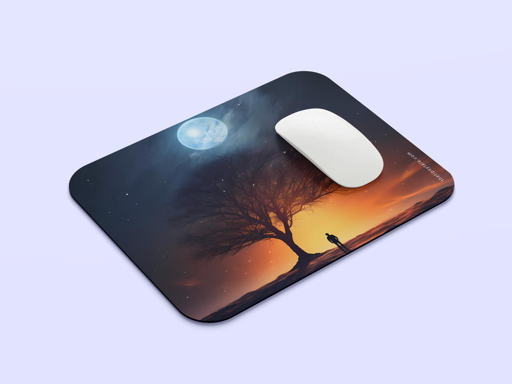 "A MAN IN MOONLIGHT" Mousepad Enhance Your Workspace with Style