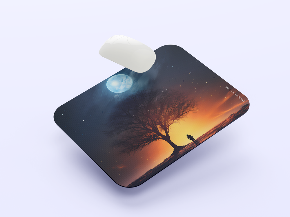 "A MAN IN MOONLIGHT" Mousepad Enhance Your Workspace with Style