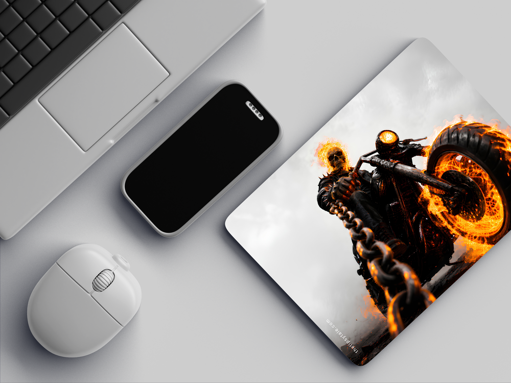 "GHOST RIDER THE MOST DANGEROUS SUPERHERO" Mousepad Enhance Your Workspace with Style