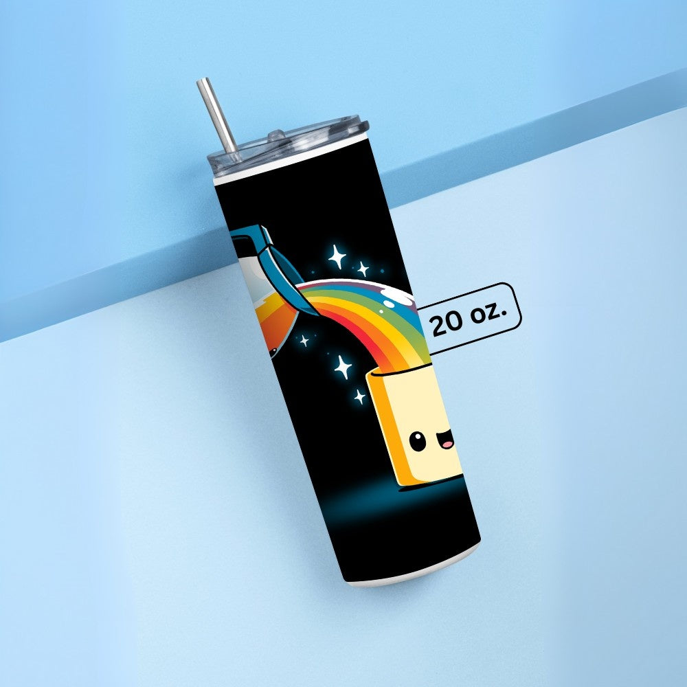 "Rainbow Coffee - Happy Life" Tumbler with Metal Straw