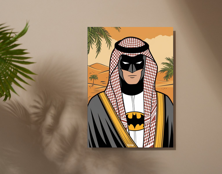 "SHEIKH BATMAN " -Shiny & Sturdy Metallic Poster Art That Pops & Sticks