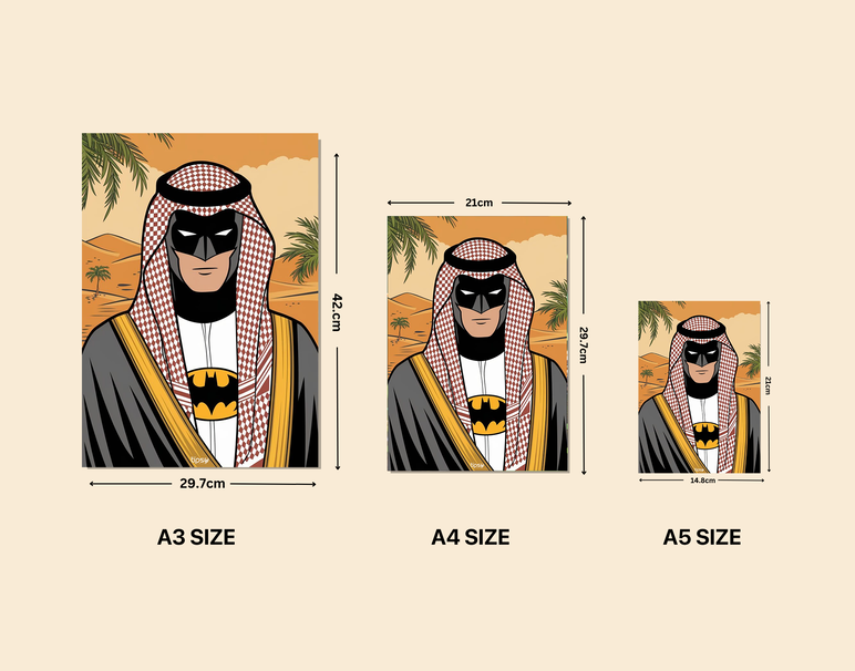 "SHEIKH BATMAN " -Shiny & Sturdy Metallic Poster Art That Pops & Sticks