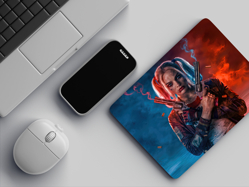 "HARLEY QUIEN WAS ALWAYS THE SMARTEST IN THE ROOM" Mousepad Enhance Your Workspace with Style