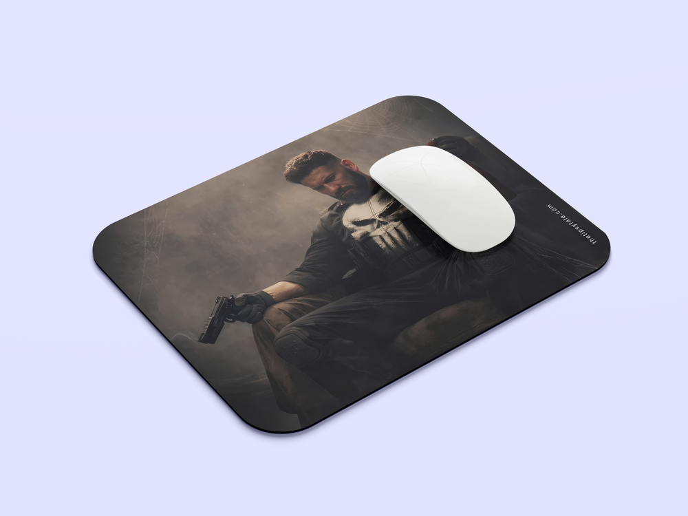 "THE PUNISHER HIS WAR BEGAN THE DAY" Mousepad Enhance Your Workspace with Style
