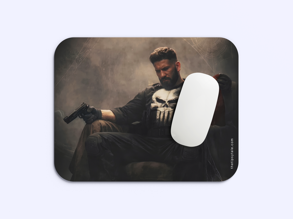 "THE PUNISHER HIS WAR BEGAN THE DAY" Mousepad Enhance Your Workspace with Style