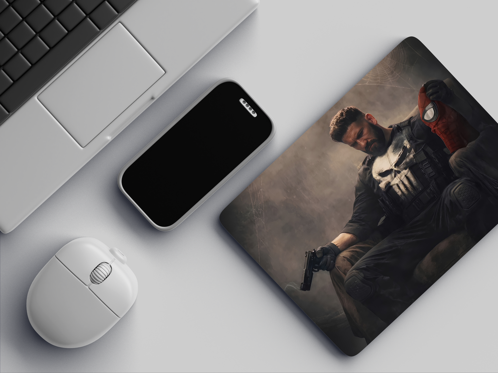 "THE PUNISHER HIS WAR BEGAN THE DAY" Mousepad Enhance Your Workspace with Style