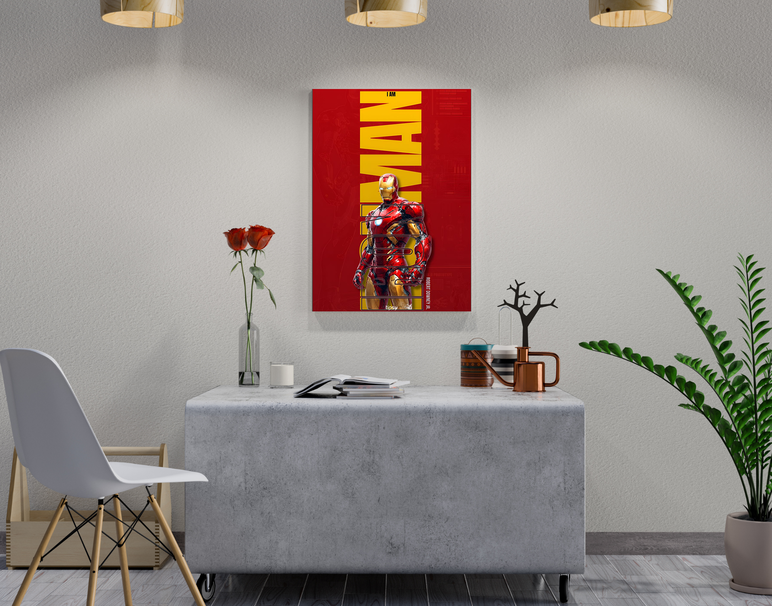 "RDJ AS IRONMAN" -Shiny & Sturdy Metallic Poster Art That Pops & Sticks