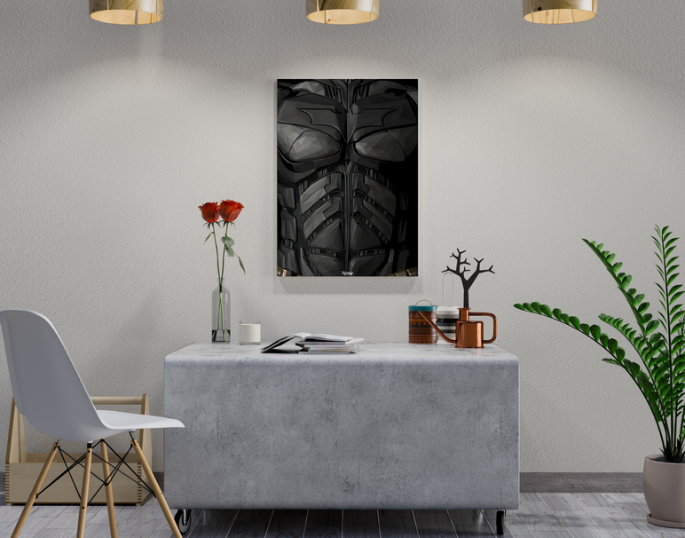 "BATMAN SUIT" -Shiny & Sturdy Metallic Poster Art That Pops & Sticks