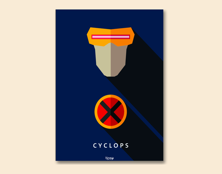 "CYCLOPS - X MEN " -Shiny & Sturdy Metallic Poster Art That Pops & Sticks