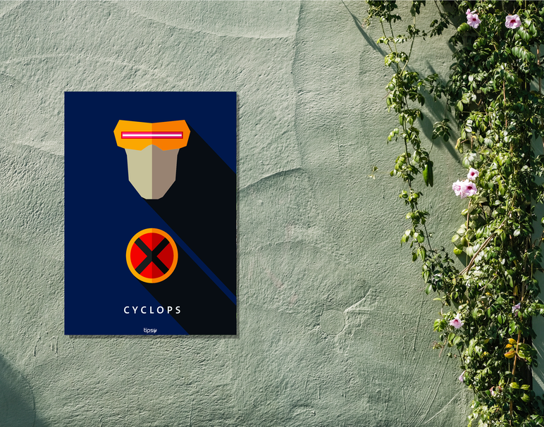 "CYCLOPS - X MEN " -Shiny & Sturdy Metallic Poster Art That Pops & Sticks