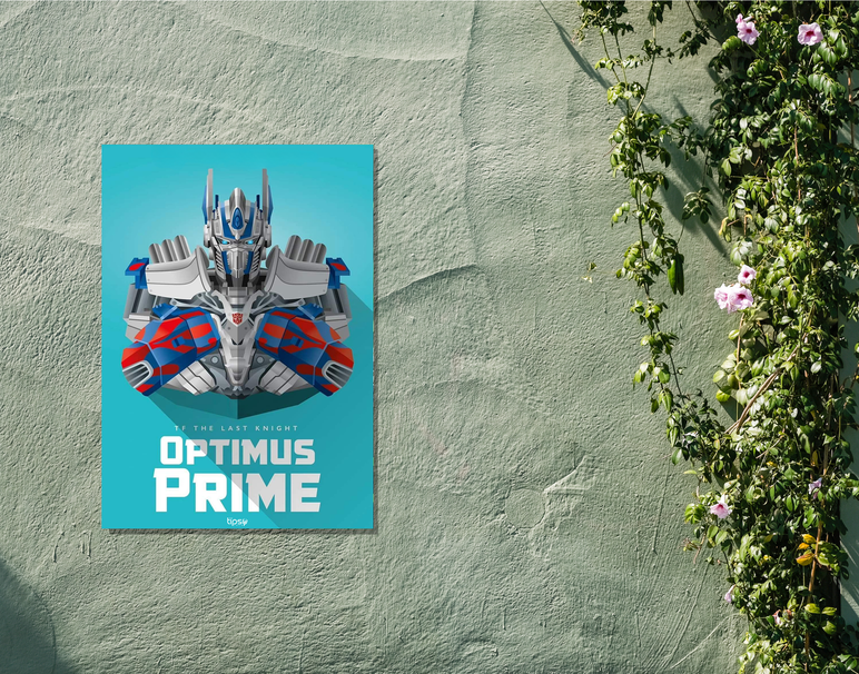 "OPTIMUS PRIME" -Shiny & Sturdy Metallic Poster Art That Pops & Sticks