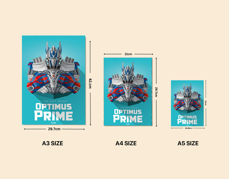 "OPTIMUS PRIME" -Shiny & Sturdy Metallic Poster Art That Pops & Sticks