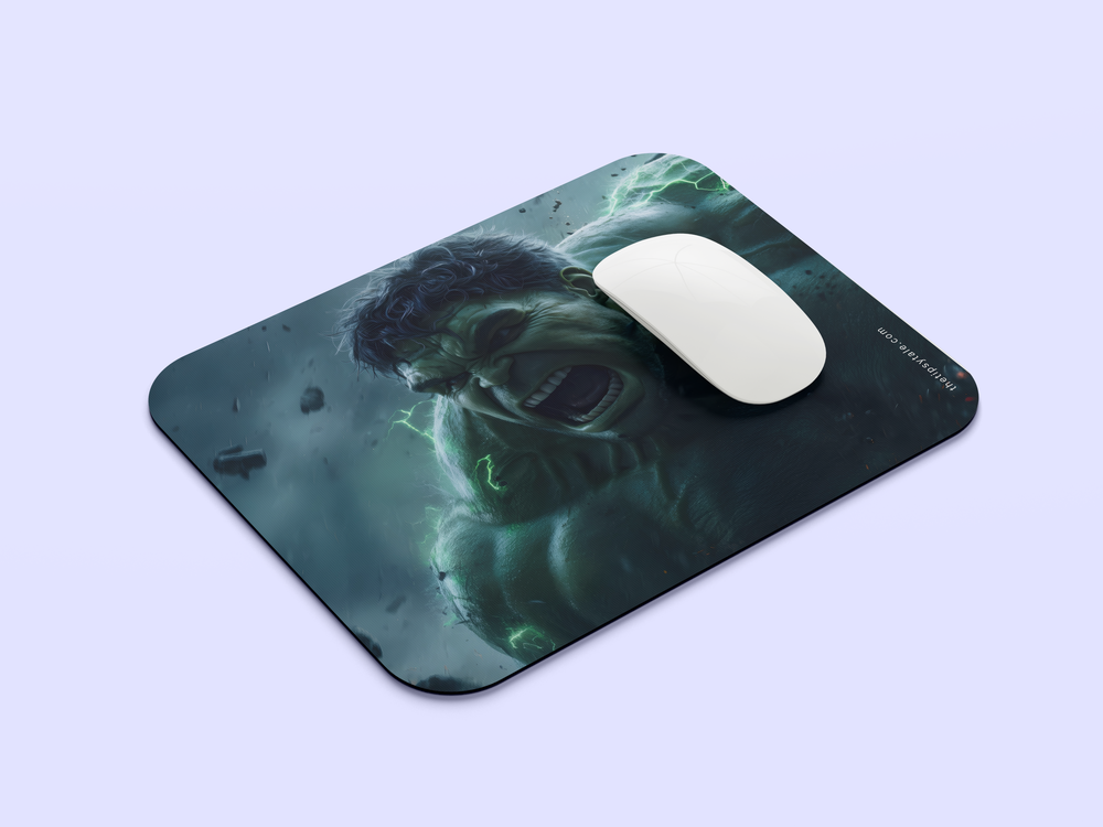"HULK THE MOST POWERFUL HERO" Mousepad Enhance Your Workspace with Style