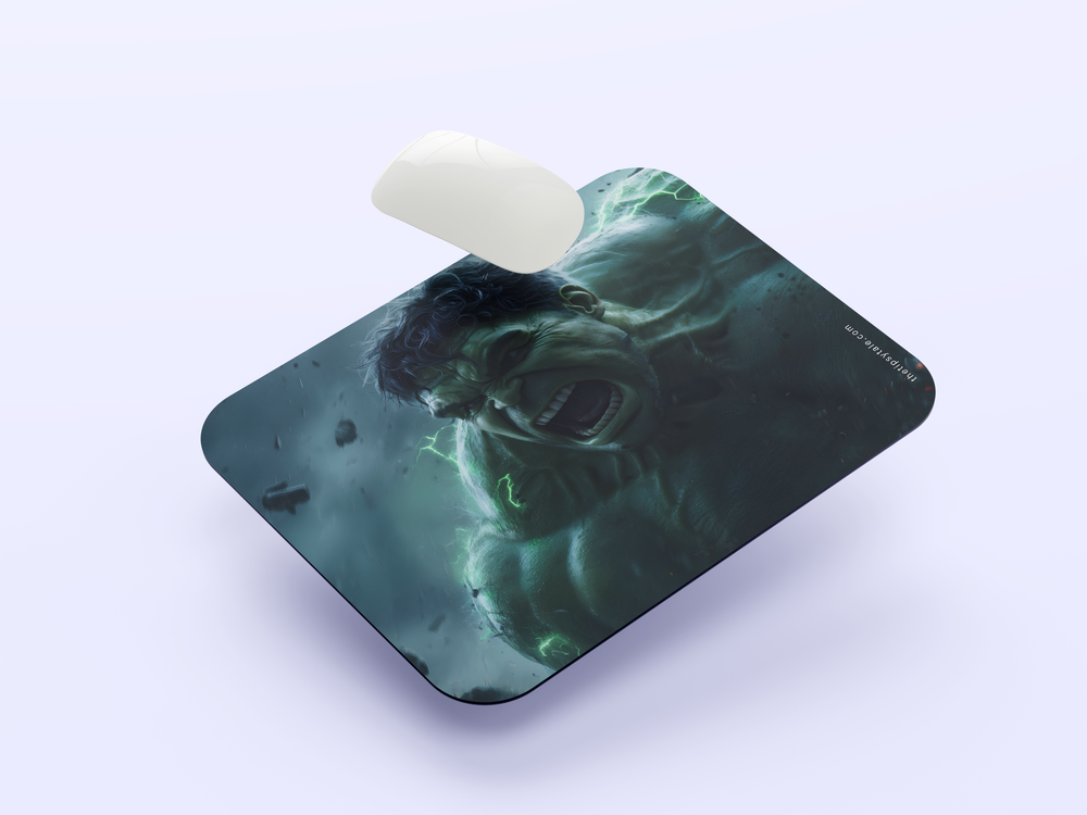 "HULK THE MOST POWERFUL HERO" Mousepad Enhance Your Workspace with Style