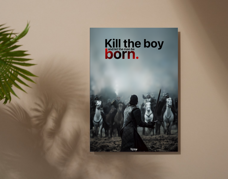 "KILL BOY - JON SNOW" -Shiny & Sturdy Metallic Poster Art That Pops & Sticks