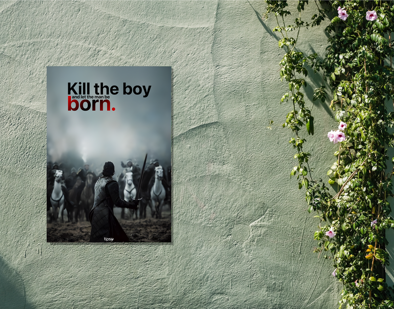 "KILL BOY - JON SNOW" -Shiny & Sturdy Metallic Poster Art That Pops & Sticks