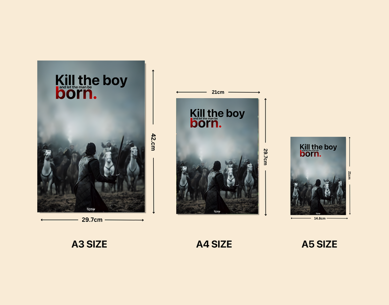 "KILL BOY - JON SNOW" -Shiny & Sturdy Metallic Poster Art That Pops & Sticks