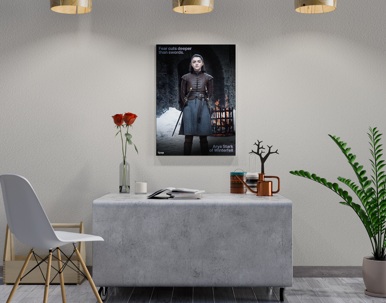 "ARYA STARK " -Shiny & Sturdy Metallic Poster Art That Pops & Sticks