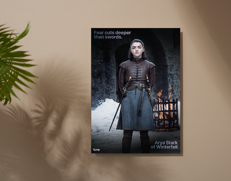 "ARYA STARK " -Shiny & Sturdy Metallic Poster Art That Pops & Sticks