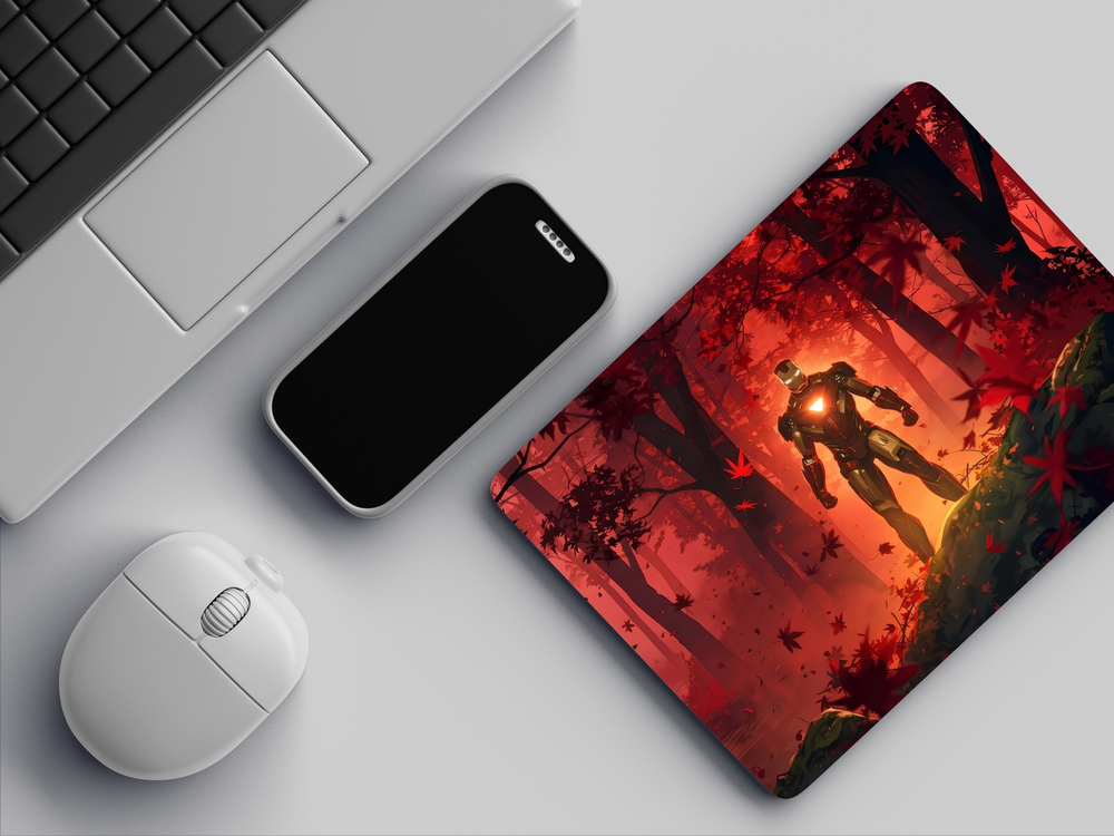 "IRON MAN TURNS ENEMIES TO STONE" Mousepad Enhance Your Workspace with Style