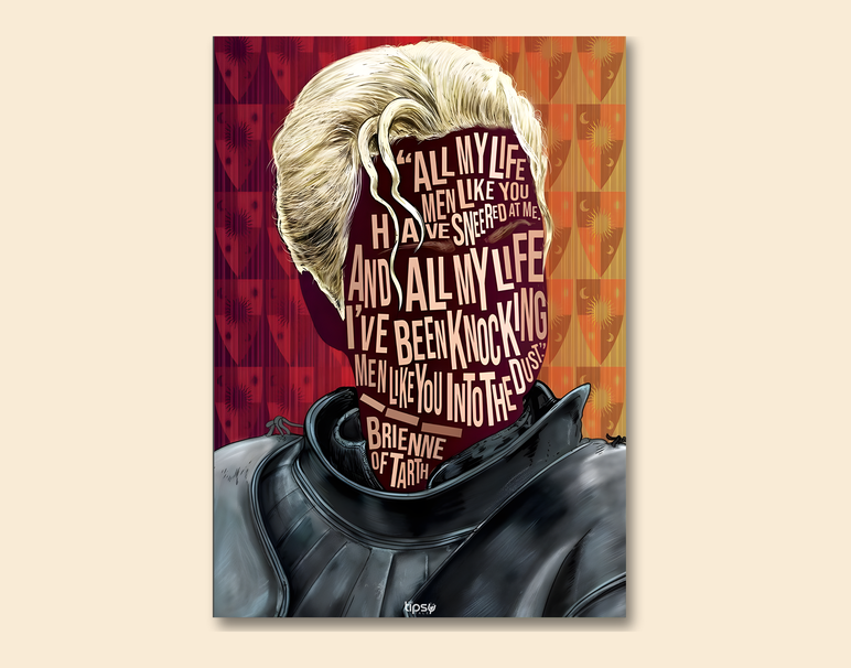 "BRIENNE - GOT" -Shiny & Sturdy Metallic Poster Art That Pops & Sticks