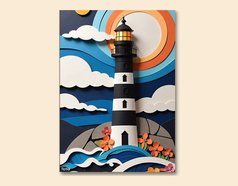 "COASTAL SENTINEL" -Shiny & Sturdy Metallic Poster Art That Pops & Sticks