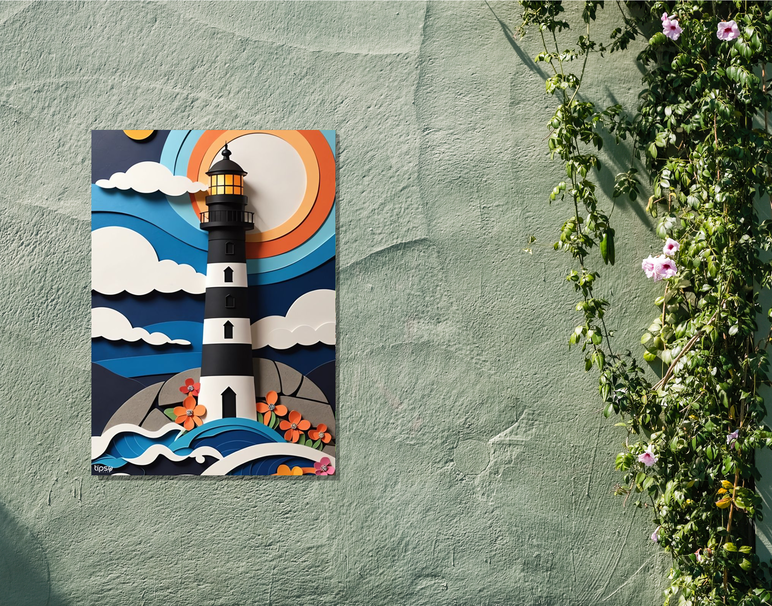 "COASTAL SENTINEL" -Shiny & Sturdy Metallic Poster Art That Pops & Sticks