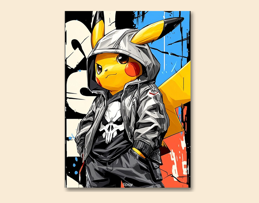 "ARTWORK OF PIKACHU " -Shiny & Sturdy Metallic Poster Art That Pops & Sticks