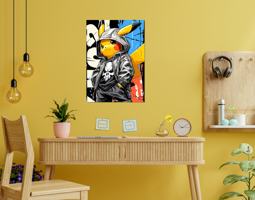 "ARTWORK OF PIKACHU " -Shiny & Sturdy Metallic Poster Art That Pops & Sticks